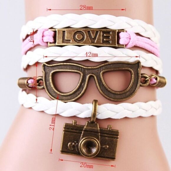 Hand made camera love, charms infinity bracelet - Picture 4 of 4